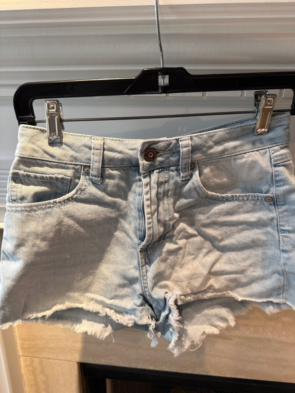 Sincerely Jules Light Blue Distressed Denim Cutoff Shorts